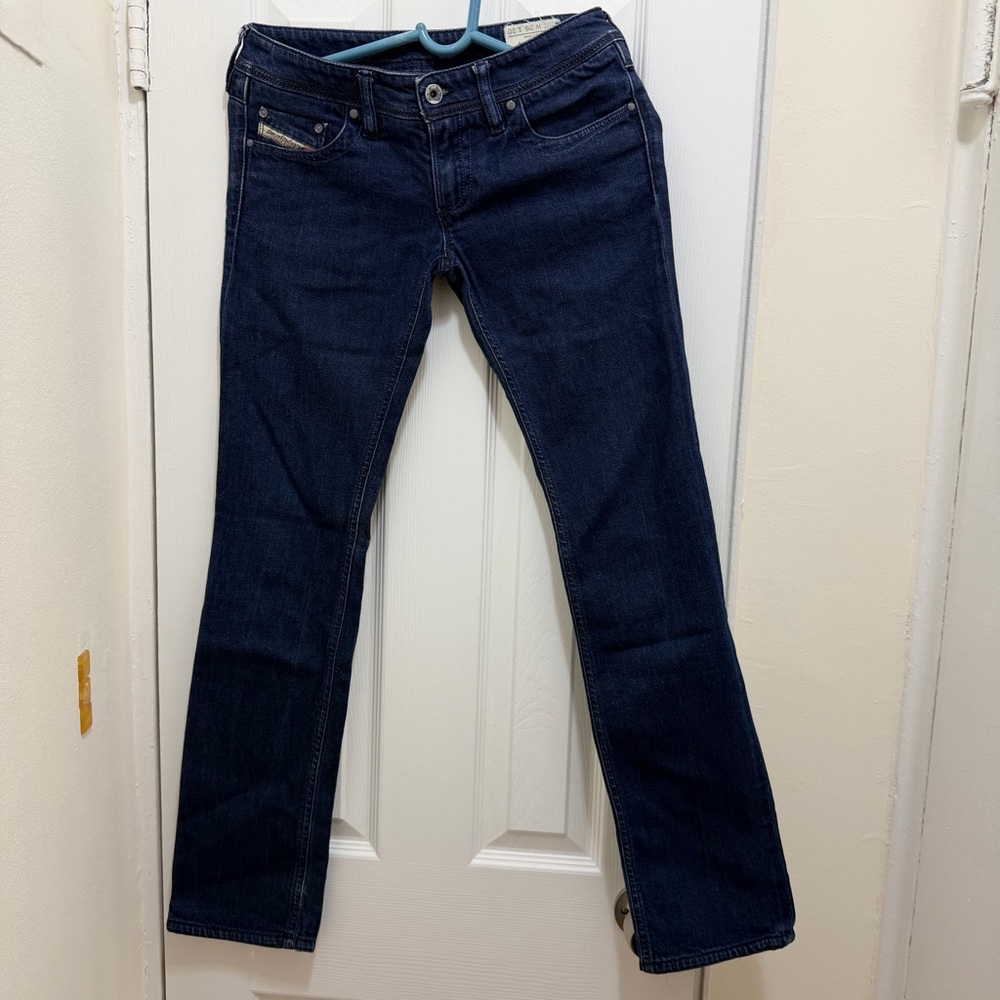 DIESEL women LOWKY BLUE JEANS low rise W26 L30 STRAIGHT FIT Stretch Made Italy